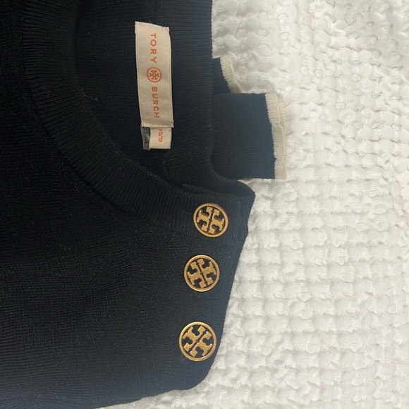 Tory Burch black XS sweater with bell sleeves and logo buttons - Picture 3 of 3
